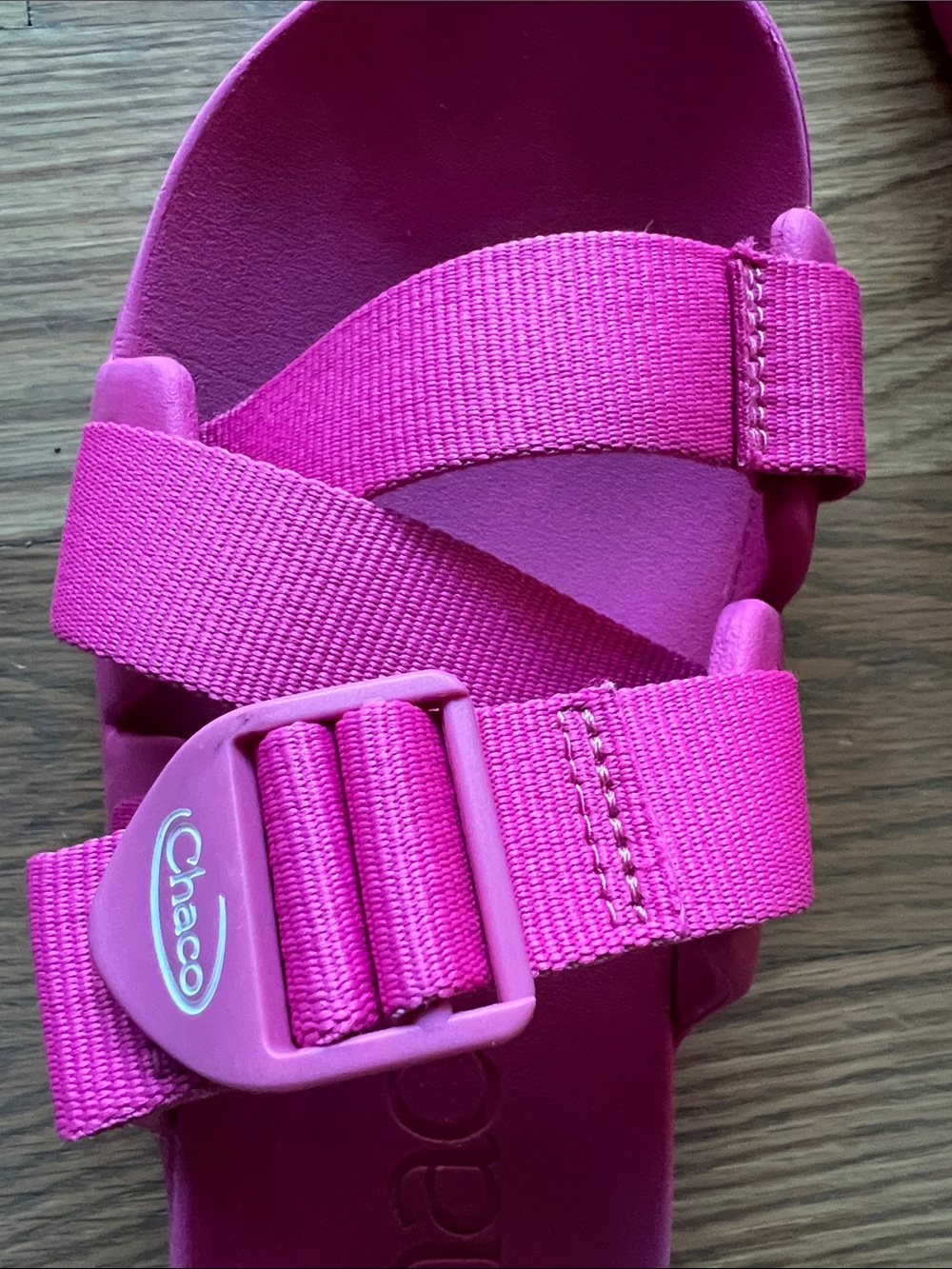 Chaco Chillos Pink Adjustable Slide Sandals - Picture 3 of 6